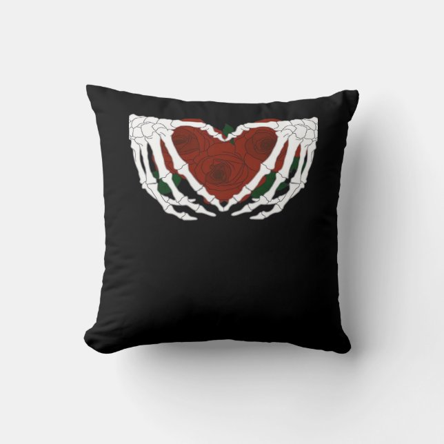 Skeletal Heart  Throw Pillow (Front)