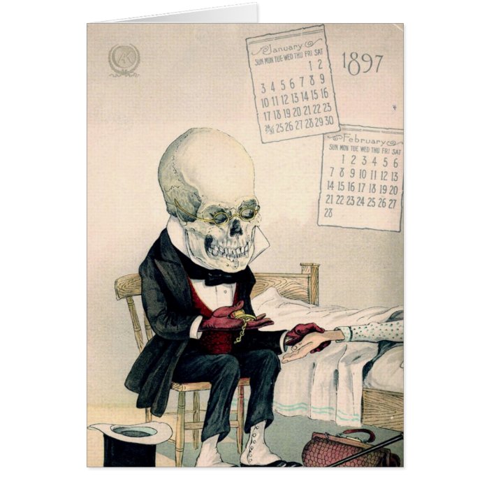 Skeletal Last Rites Greeting Cards