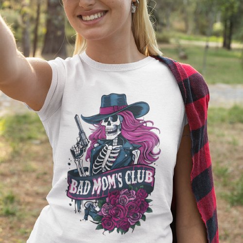 Skeletal Outlaw in Vintage Fedora Holding Revolver T_Shirt