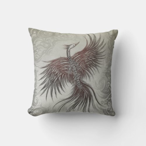 Skeletal Phoenix Pillow