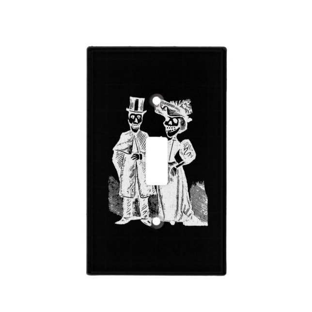Skeletal Posada Calaveras Couple Arm in Arm Light Switch Cover (Front)