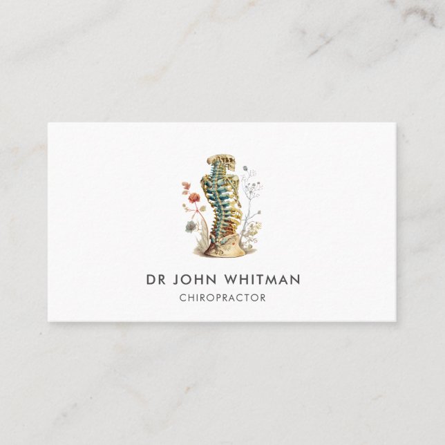 Skeletal Spine Doctor Chiropractor Business Card (Front)