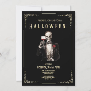 Skeleton Adult Halloween Party Invitation