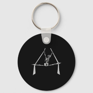 Skeleton Aerial Silks Dancing Acrobatics Halloween Keychain