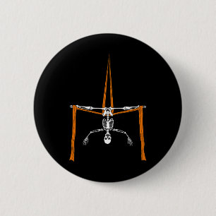Skeleton Aerialist - Halloween Aerial Silks Circus Button