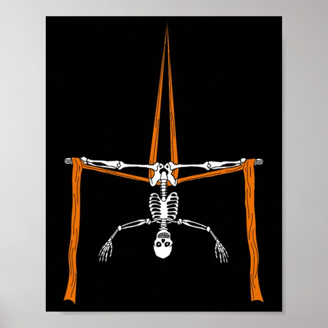 Skeleton Aerialist - Halloween Aerial Silks Circus Poster (Front)