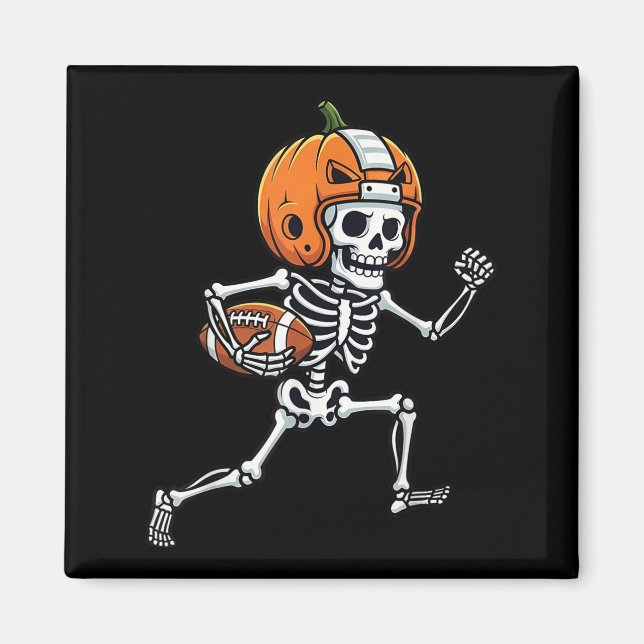 Skeleton American Football Player Spooky Sports Gr Magnet (Front)