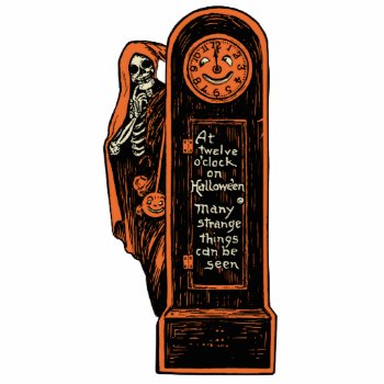 Skeleton And Clock Vintage Halloween Cutout by Vintage_Halloween at Zazzle