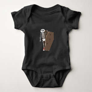 Skeleton and Coffin Halloween Design Baby Bodysuit