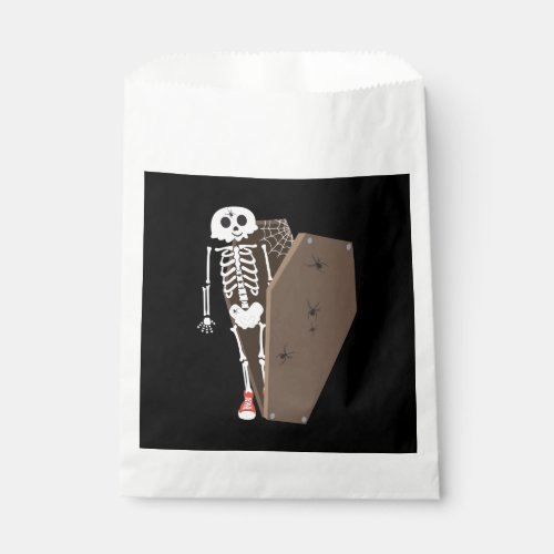 Skeleton and Coffin Halloween Design Favor Bag