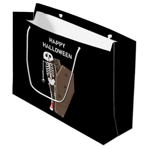 Skeleton and Coffin Halloween Design Large Gift Bag