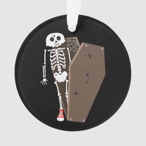Skeleton and Coffin Halloween Design Ornament