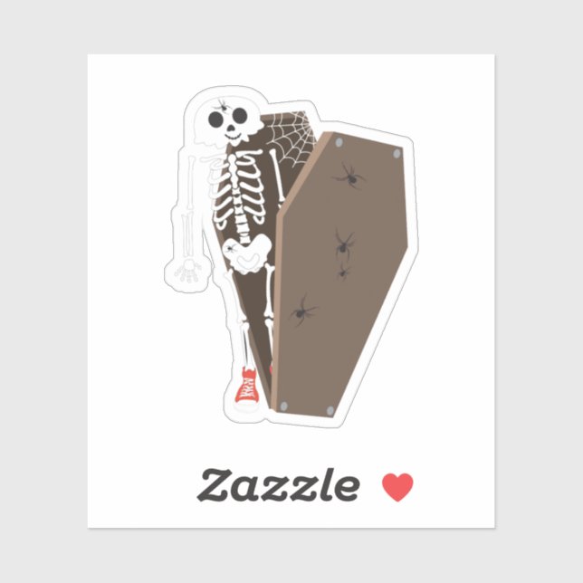 Skeleton and Coffin Halloween Design Sticker (Sheet)