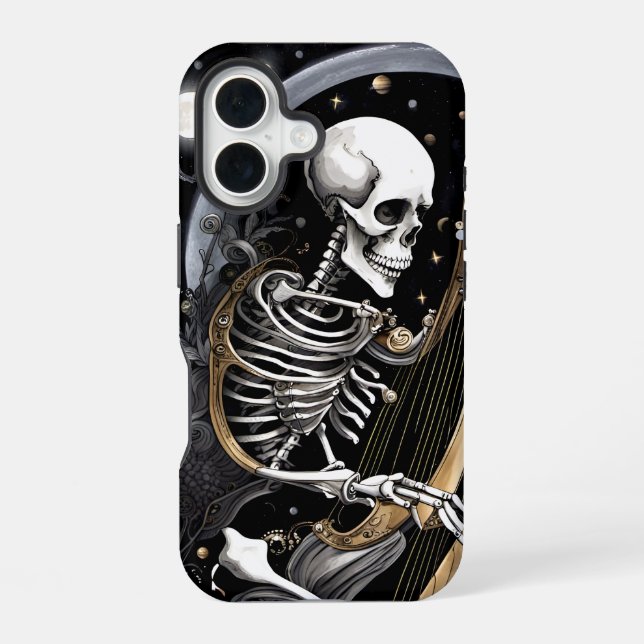 Skeleton and Harp I Iphone Case (Back)
