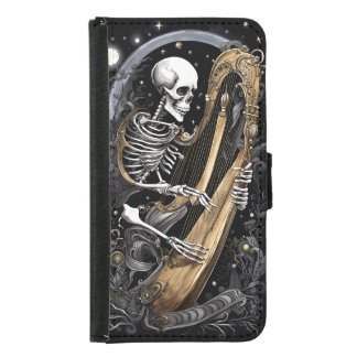 Skeleton and Harp I Samsung Galaxy S5 Wallet Case