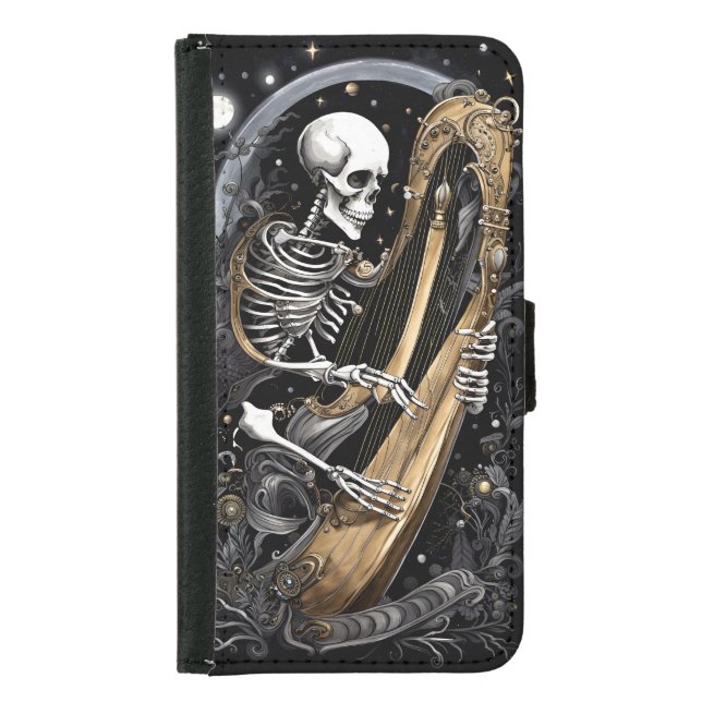 Skeleton and Harp I Samsung Galaxy Wallet Case (Front)