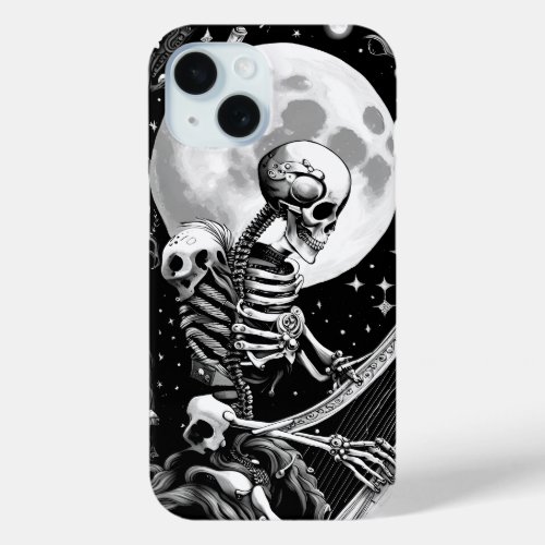 Skeleton and Harp III iPhone 15 Case