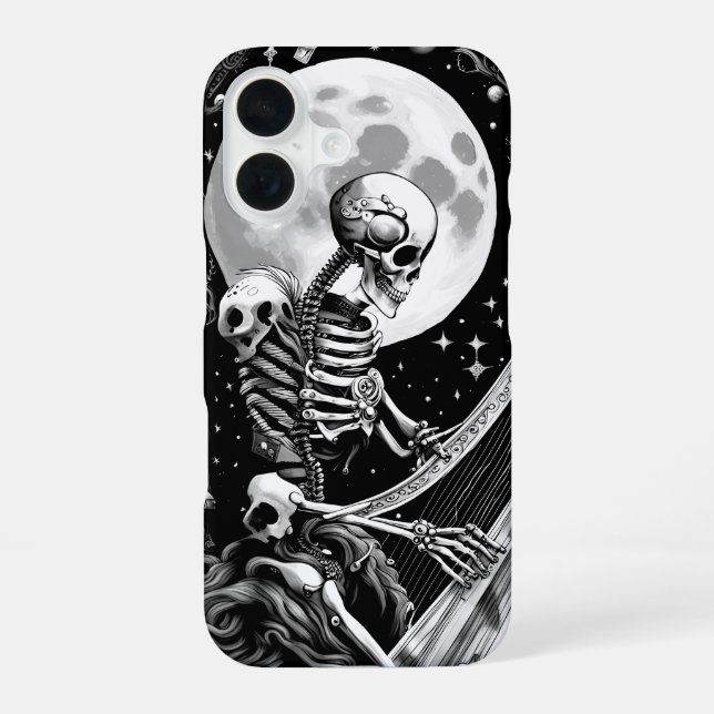Skeleton and Harp III Iphone Case (Back)