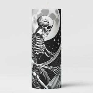 Skeleton and Harp III Pillar Candle