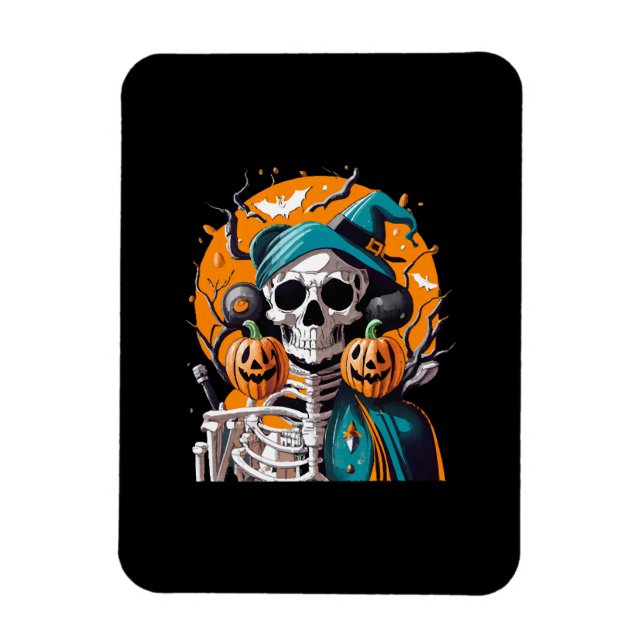 Skeleton and pumpkin magnet (Vertical)