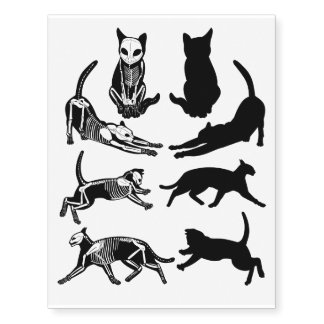 Skeleton and shadows temporary tattoos