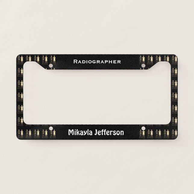  Skeleton and Soft Tissue Radiographer License Plate Frame (Front)