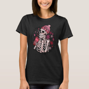 Skeleton Anti Valentines Day Love Pink Cold Heart  T-Shirt