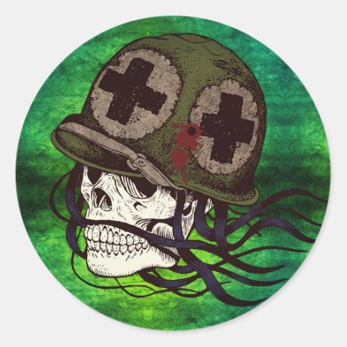 Skeleton Army Soldier Stickers