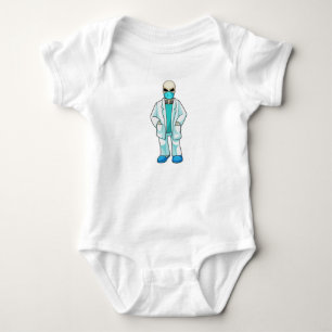 Skeleton as Doctor with Face mask Baby Bodysuit