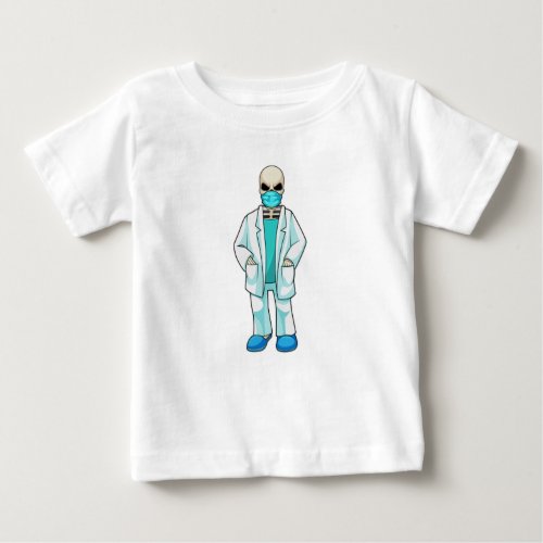 Skeleton as Doctor with Face mask Baby T_Shirt