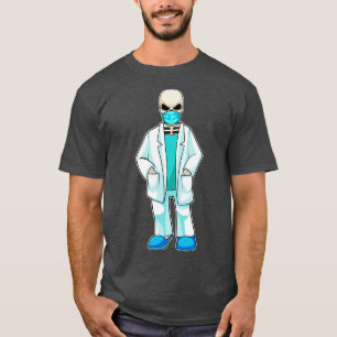 Skeleton as Doctor with Face mask T-Shirt