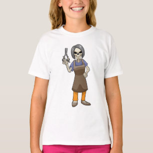 Skeleton as Hairdresser with Scissors T-Shirt