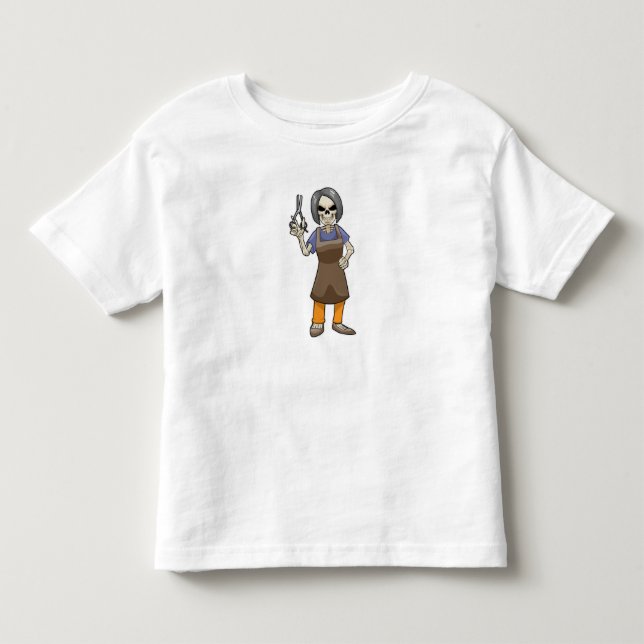 Skeleton as Hairdresser with Scissors Toddler T-shirt (Front)