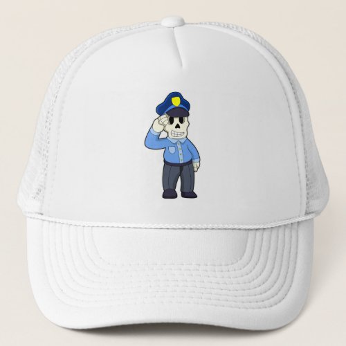 Skeleton as Police officer with Police hat