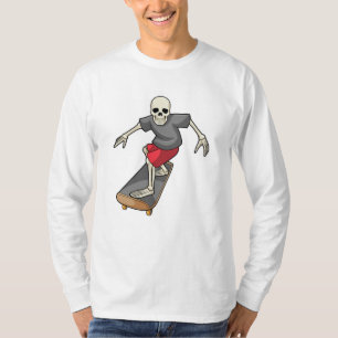Skeleton as Skater with Skateboard T-Shirt