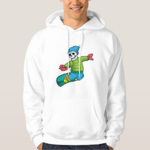 Skeleton as Snowboarder with Snowboard Hoodie