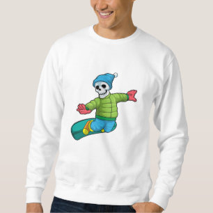 Skeleton as Snowboarder with Snowboard Sweatshirt