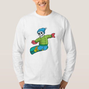 Skeleton as Snowboarder with Snowboard T-Shirt