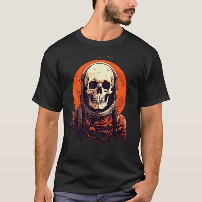 Skeleton Astronaut Occupy Mars in Space Astronaut  T-Shirt (Front)