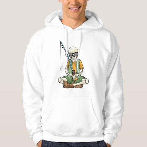 Skeleton at Fishing with Fishing rod Hoodie