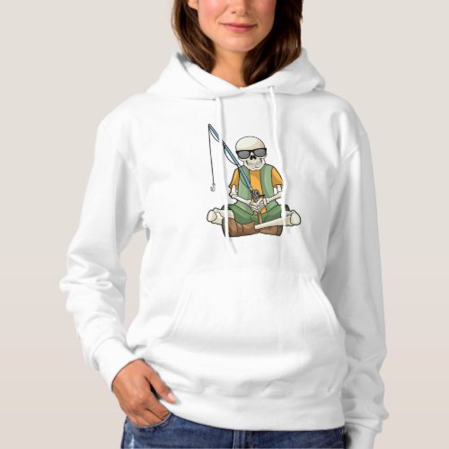 Skeleton at Fishing with Fishing rod Hoodie