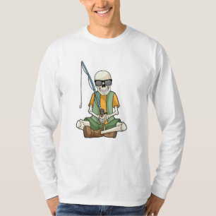 Skeleton at Fishing with Fishing rod T-Shirt