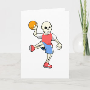 Skeleton at Handball player with Handball Card