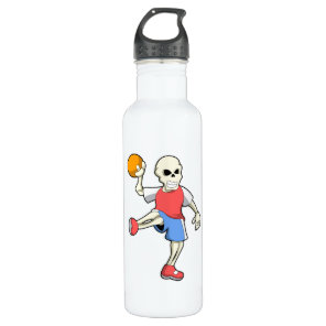 Skeleton at Handball player with Handball Stainless Steel Water Bottle