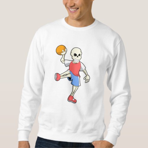 Skeleton at Handball player with Handball Sweatshirt