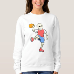 Skeleton at Handball player with Handball Sweatshirt
