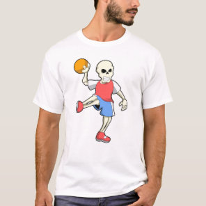 Skeleton at Handball player with Handball T-Shirt
