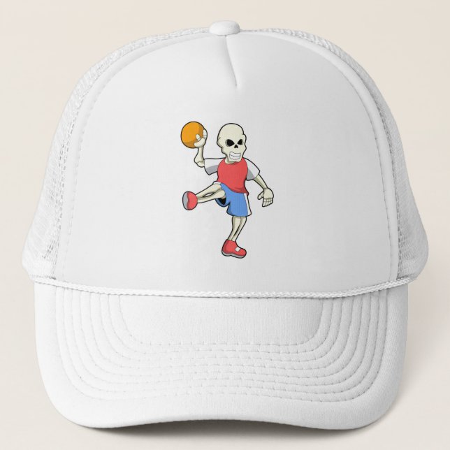 Skeleton at Handball player with Handball Trucker Hat (Front)