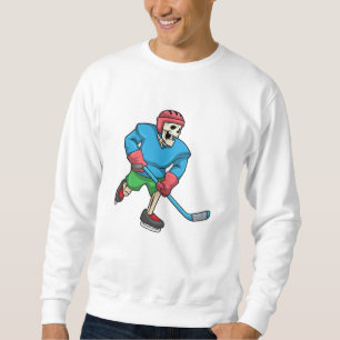 Skeleton at Ice hockey with Ice hockey stick Sweatshirt