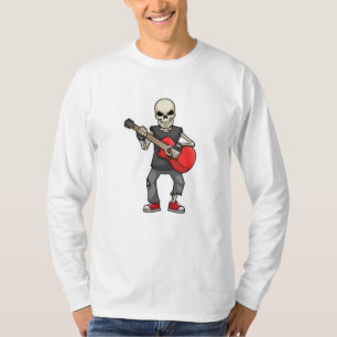 Skeleton at Music with Guitar T-Shirt